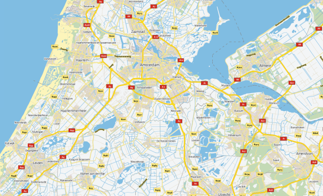 Kaart uit de Basisregistratie Topografie van Amsterdam en omgeving